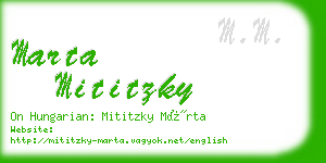 marta mititzky business card